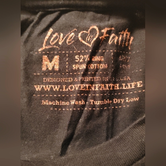 Faith Based Short Sleeve Women's Black Graphic Tee with Pink Lettering | Medium - Picture 4 of 4